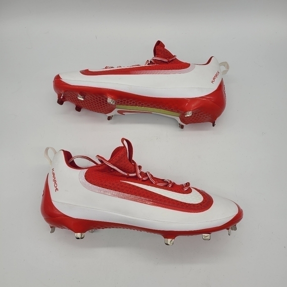 Nike Shoes Men\'s 15 Huarache Red White Swoosh Baseball Lace-Up Cleats